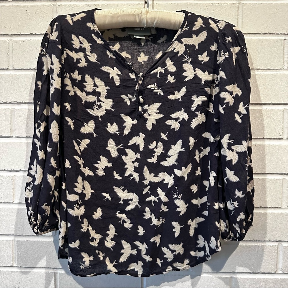 Anthropologie Maeve bird blouse